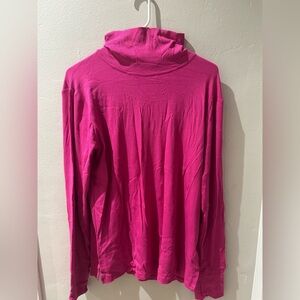 Grace and Emma Hot Pink fuchsia mock neck long sleeve top 2xl xxl